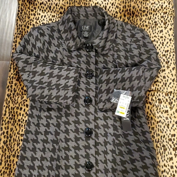 Donna Moore Black/Grey Chevron Coat Sz M - Picture 6 of 8